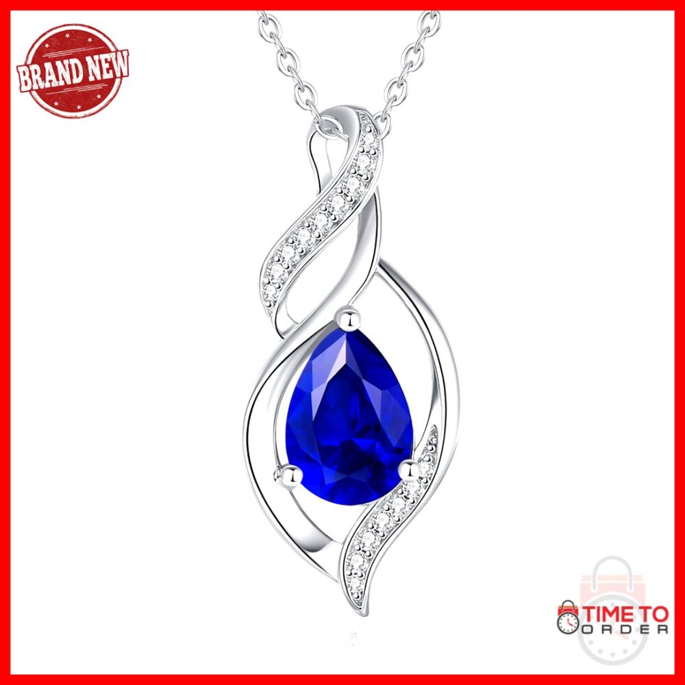 Sterling Silver Teardrop Pendant Necklace Elegant Minimal Chic Infinity Love